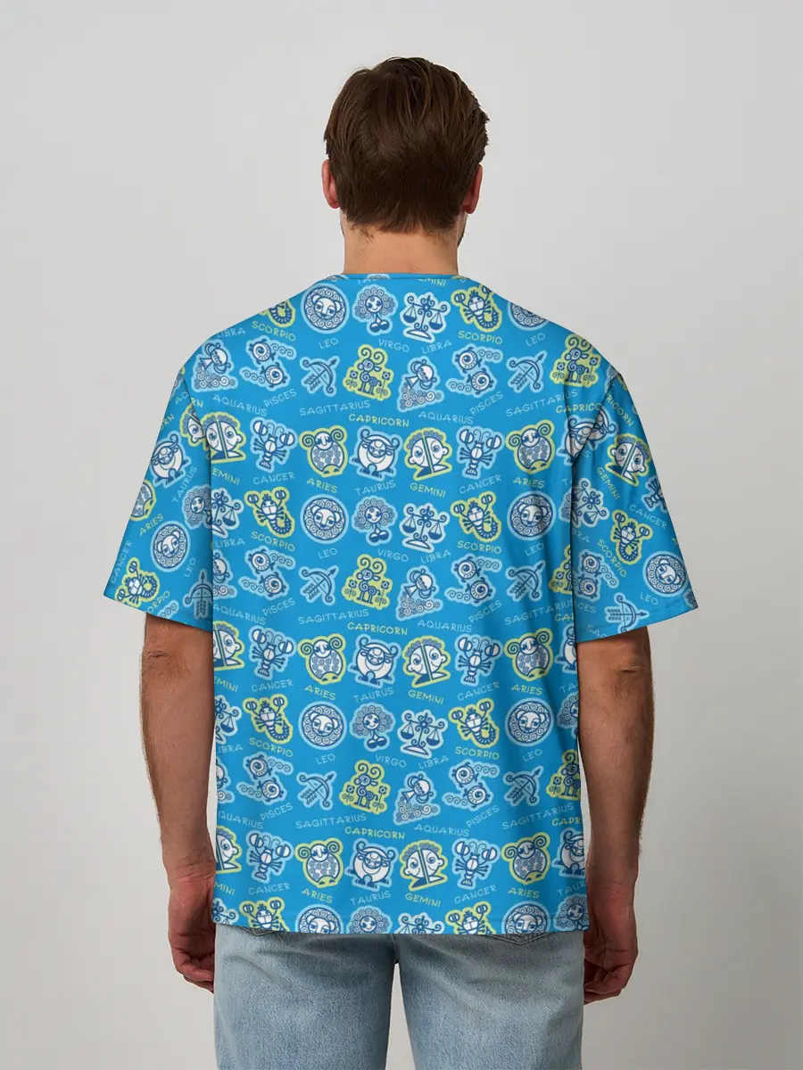 Мужская футболка оверсайз / Знаки Зодиака