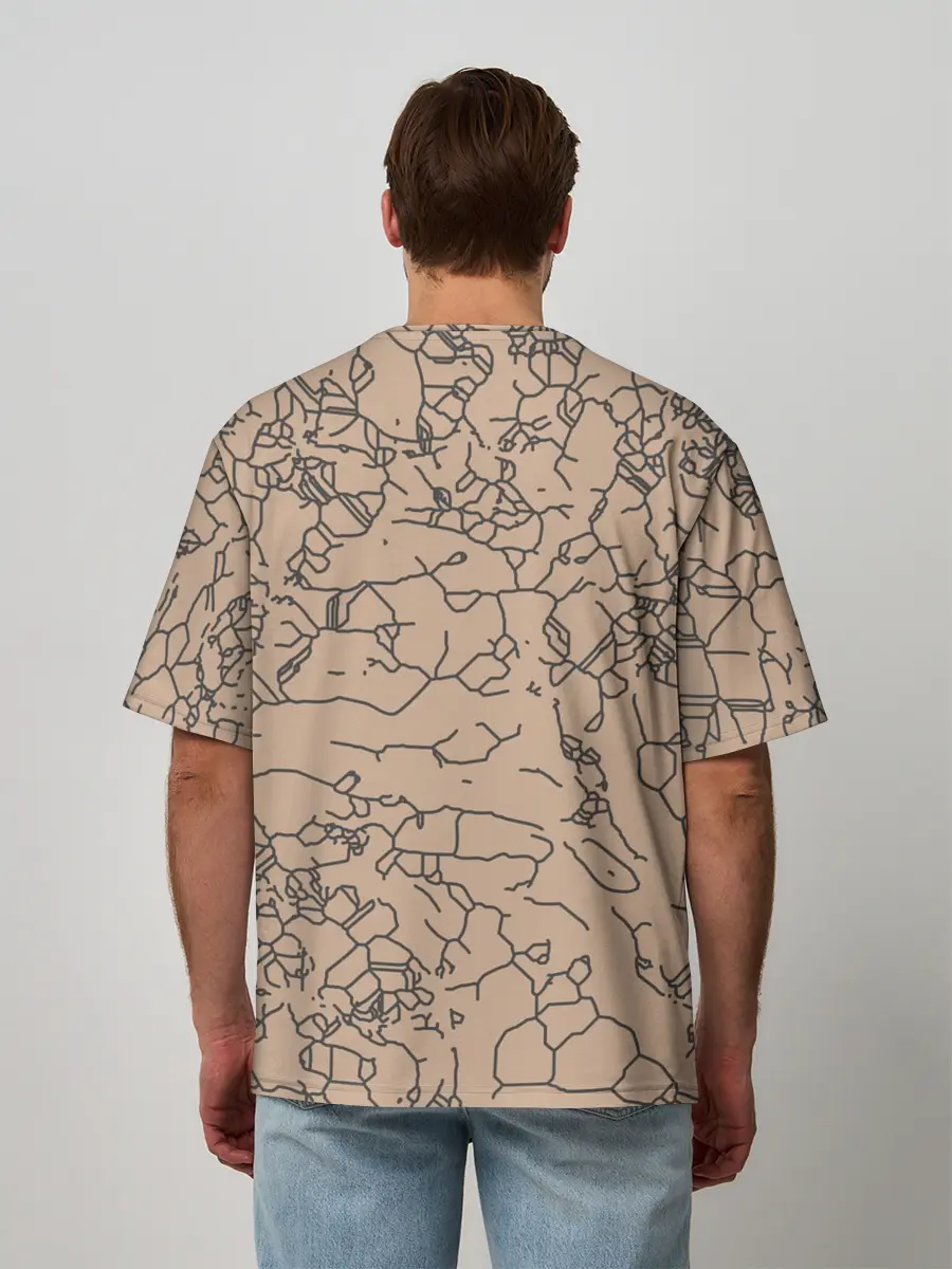Мужская футболка оверсайз / Рисованный камень
