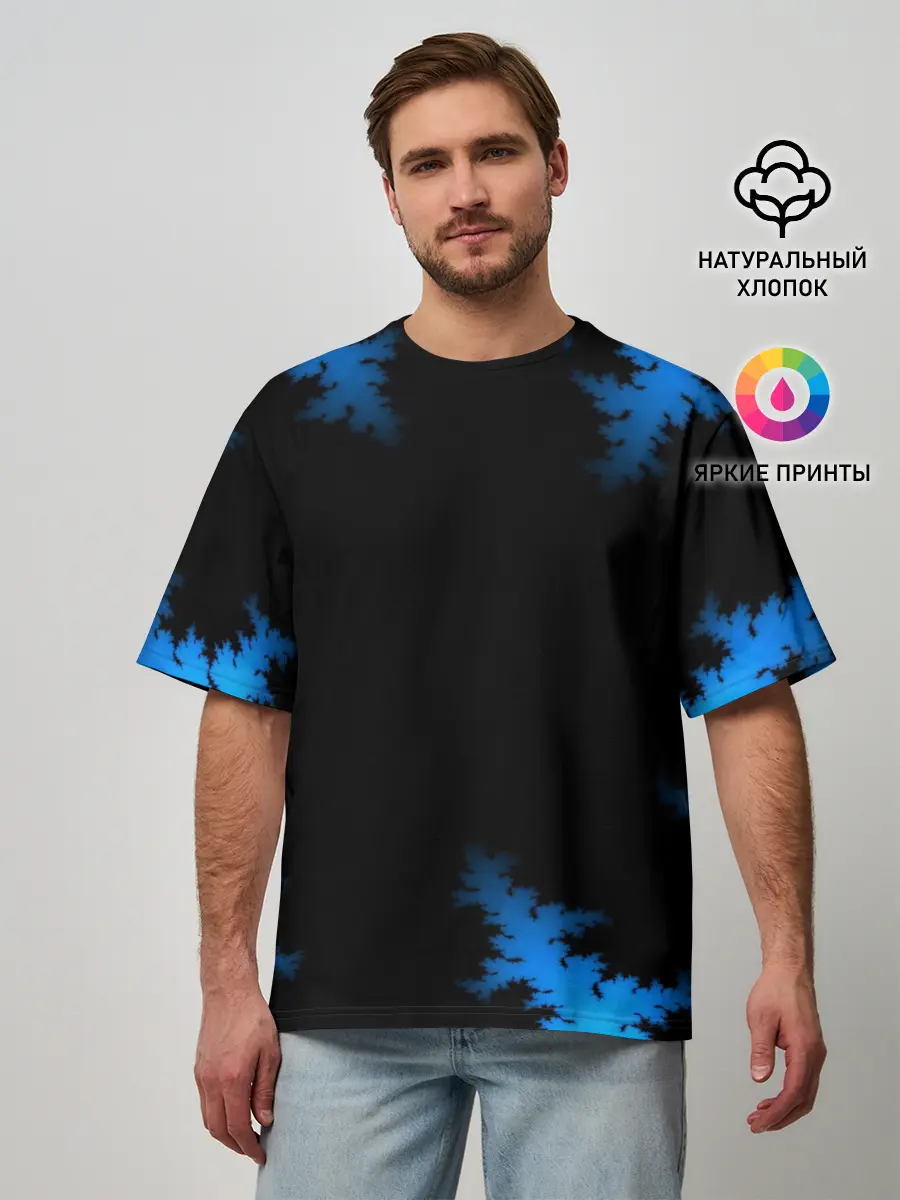 Мужская футболка оверсайз / Морозный узор