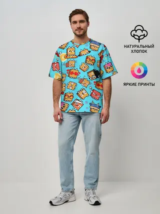 Мужская футболка оверсайз / PAPER BAG CAT TOCA BOCA / TOCA LIFE WORLD