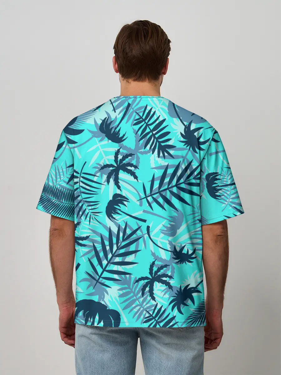 Мужская футболка оверсайз / ТРОПИЧЕСКИЕ ПАЛЬМЫ.