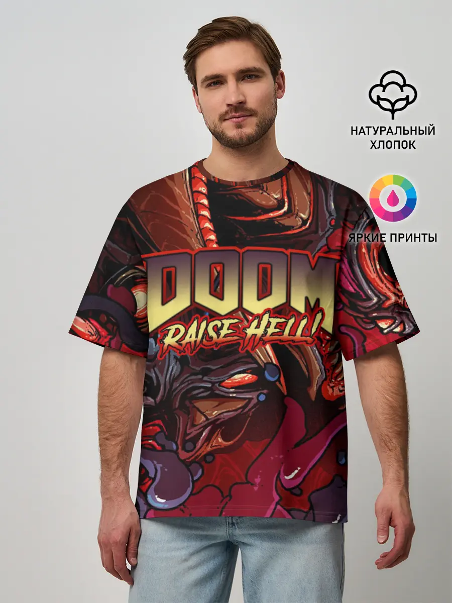 Мужская футболка оверсайз / DOOM Eternal