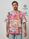 Мужская футболка оверсайз / Ahegao Color