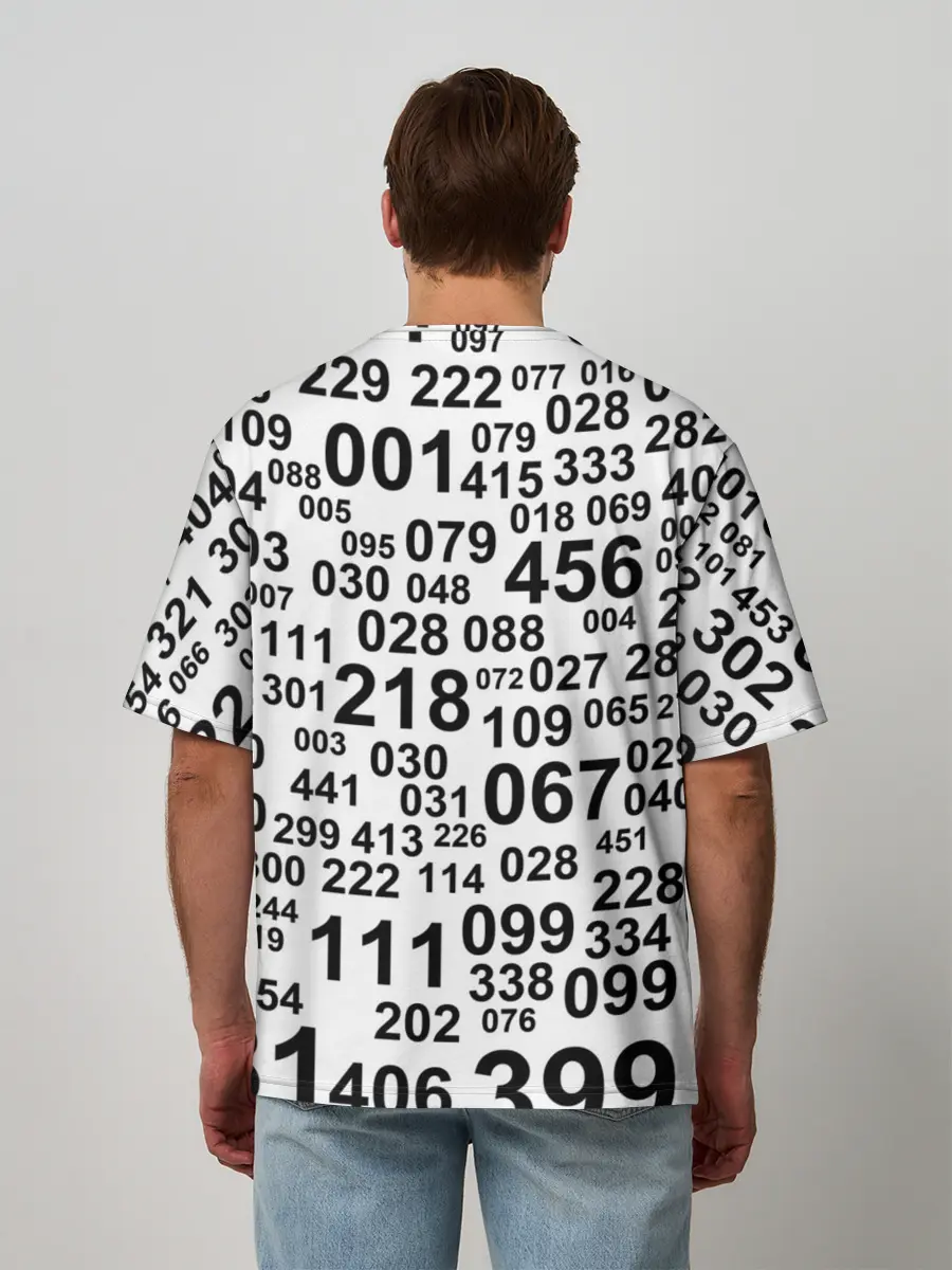 Мужская футболка оверсайз / ИГРА В КАЛЬМАРА, ЧИСЛА ИГРОКОВ