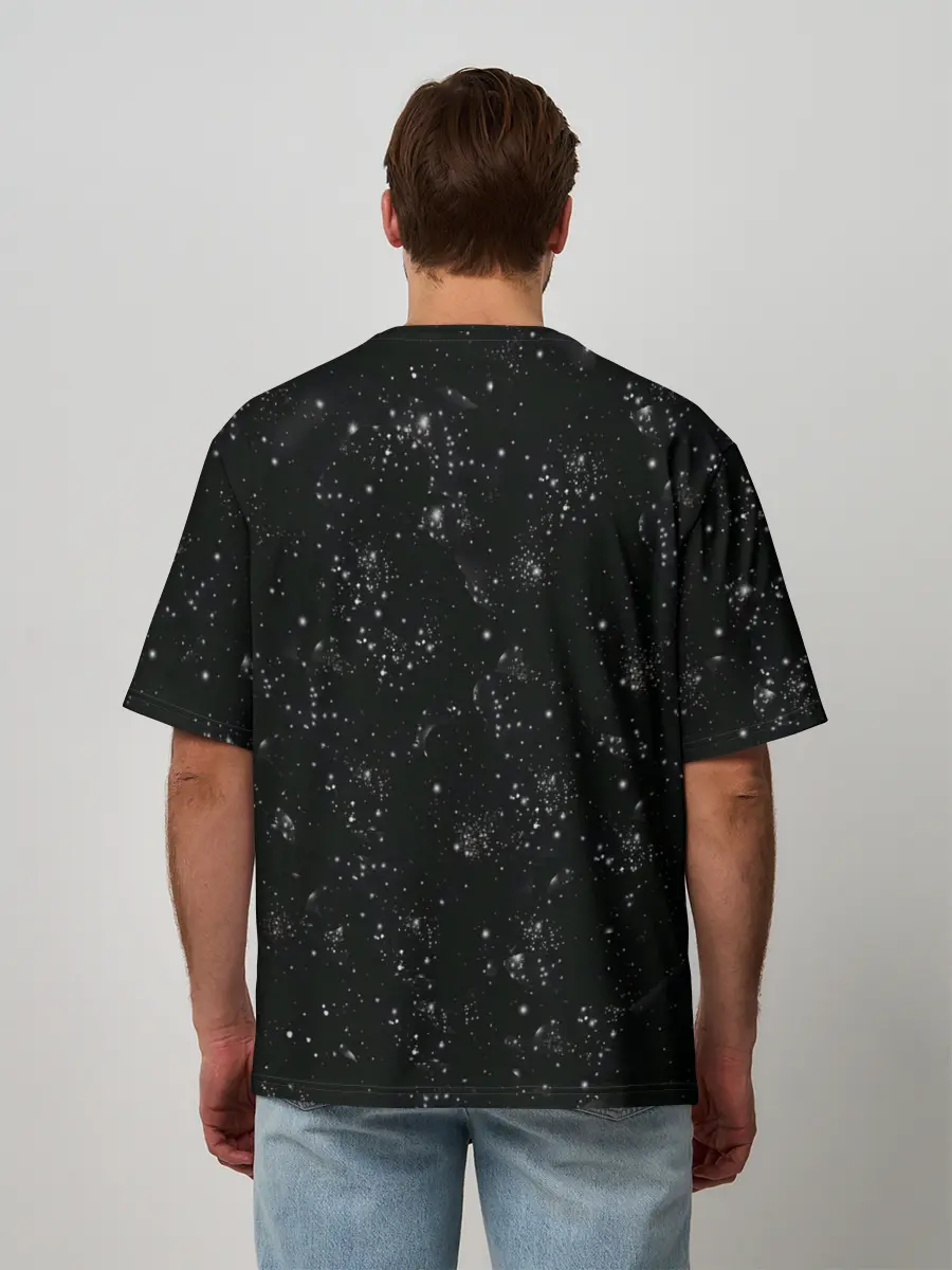 Мужская футболка оверсайз / Космический Кит