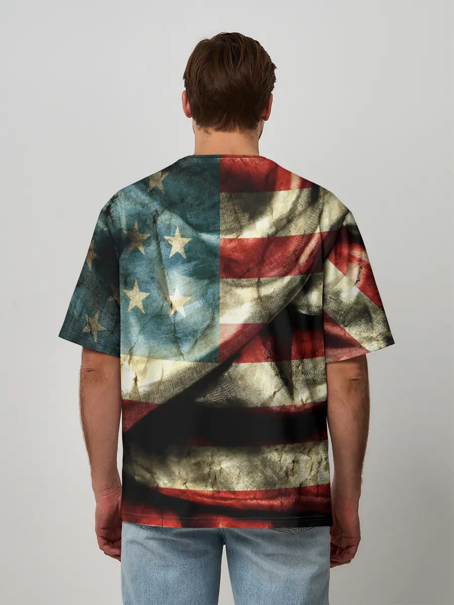 Мужская футболка оверсайз / USA 3D