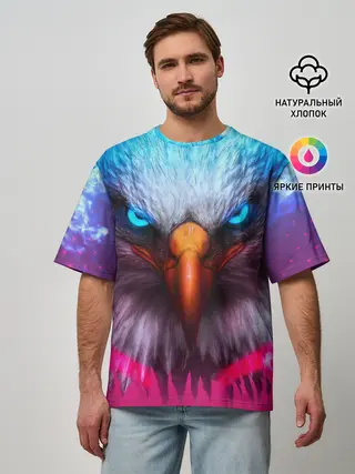 Мужская футболка оверсайз / Взгляд орла