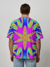Мужская футболка оверсайз / Неоновый фрактал