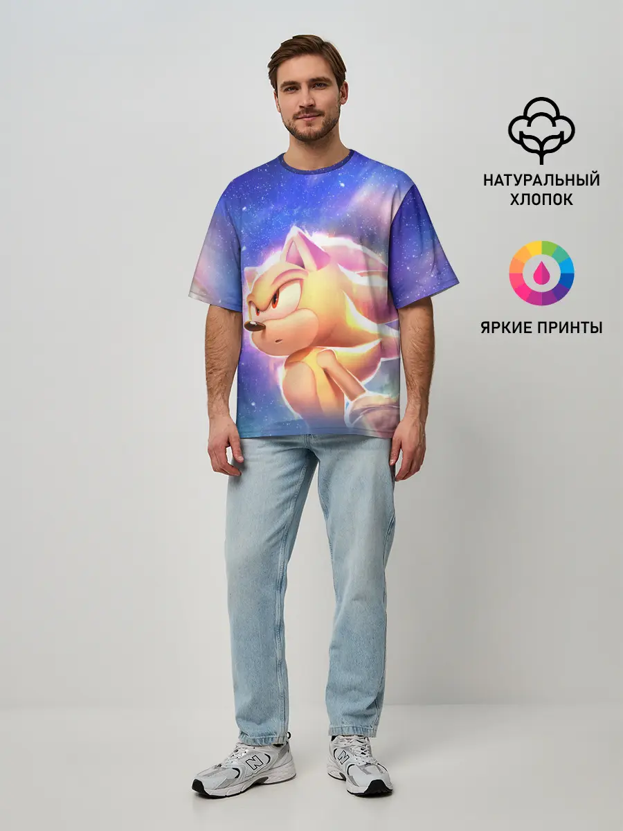 Мужская футболка оверсайз / SONIC | СОНИК