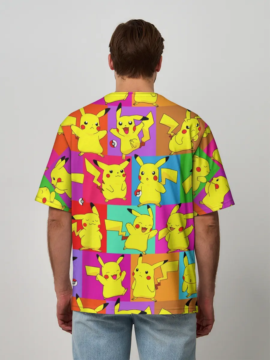 Мужская футболка оверсайз / ПИКАЧУ