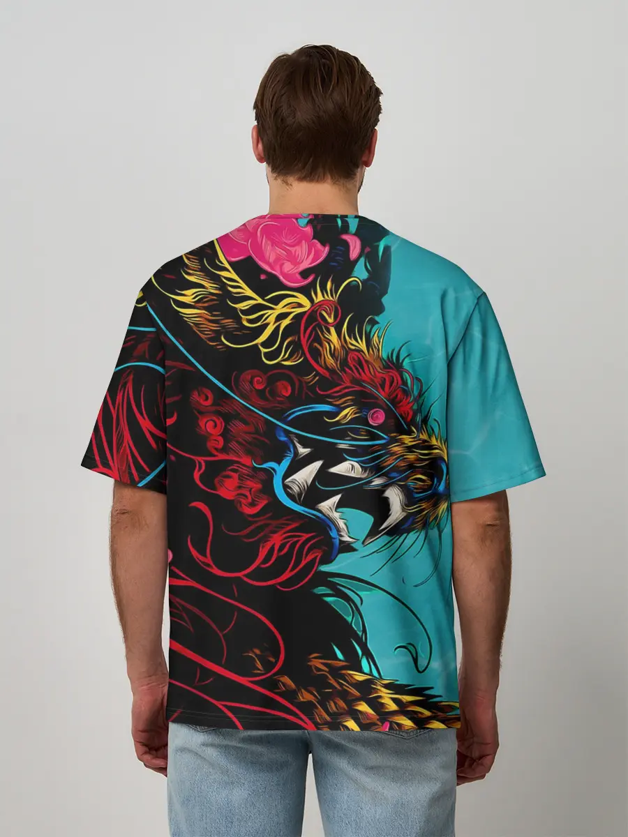 Мужская футболка оверсайз / Дракон | Dragon