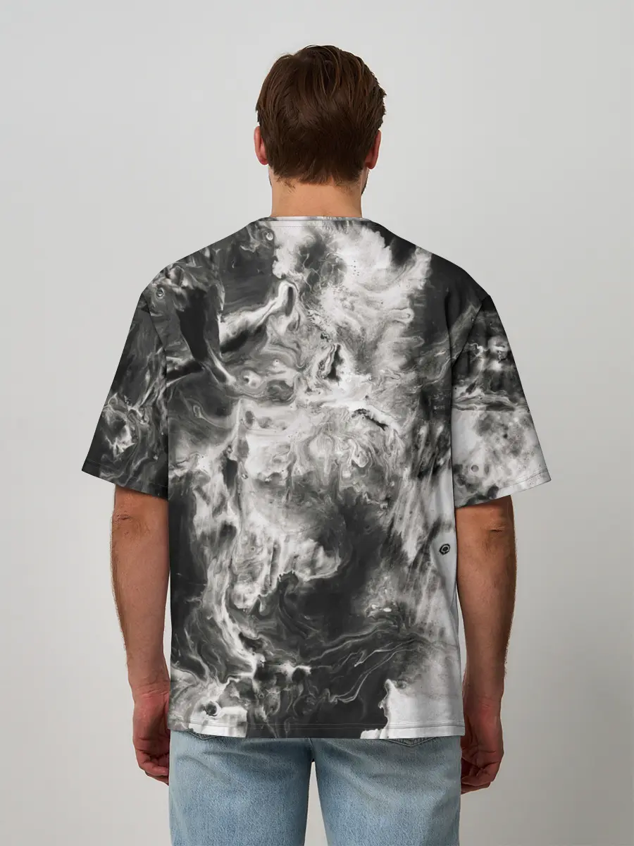 Мужская футболка оверсайз / Мрамор