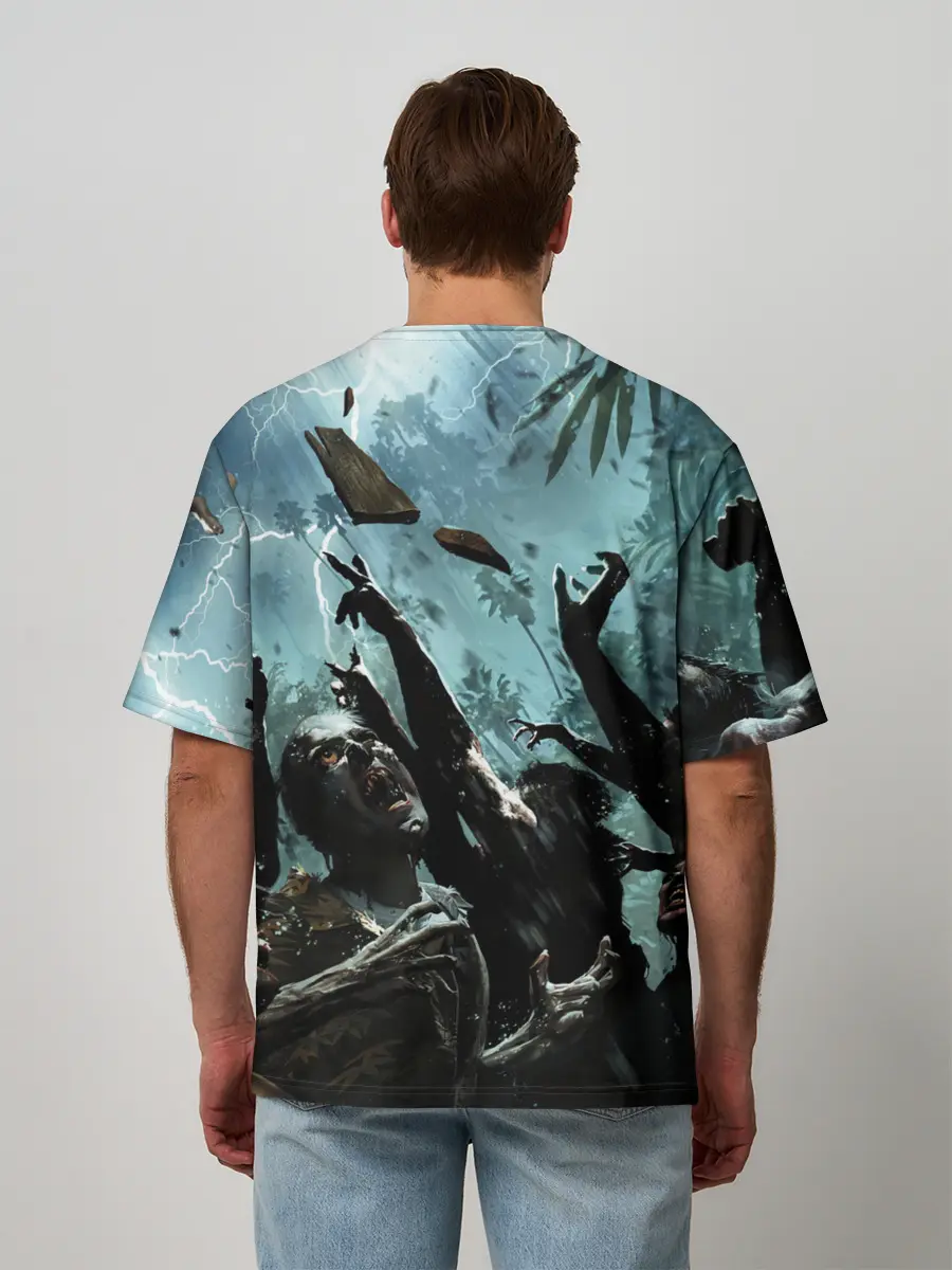 Мужская футболка оверсайз / Толпа зомби