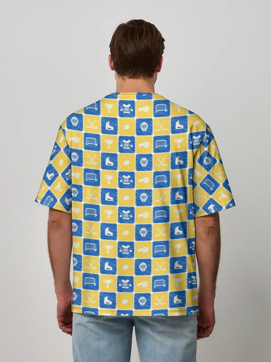 Мужская футболка оверсайз / Хоккей