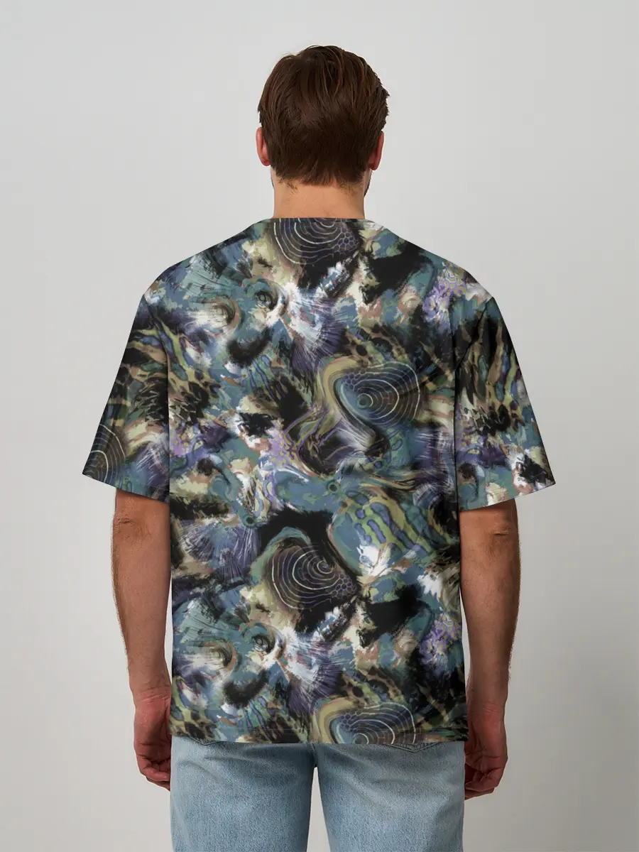 Мужская футболка оверсайз / Узор для рыбака