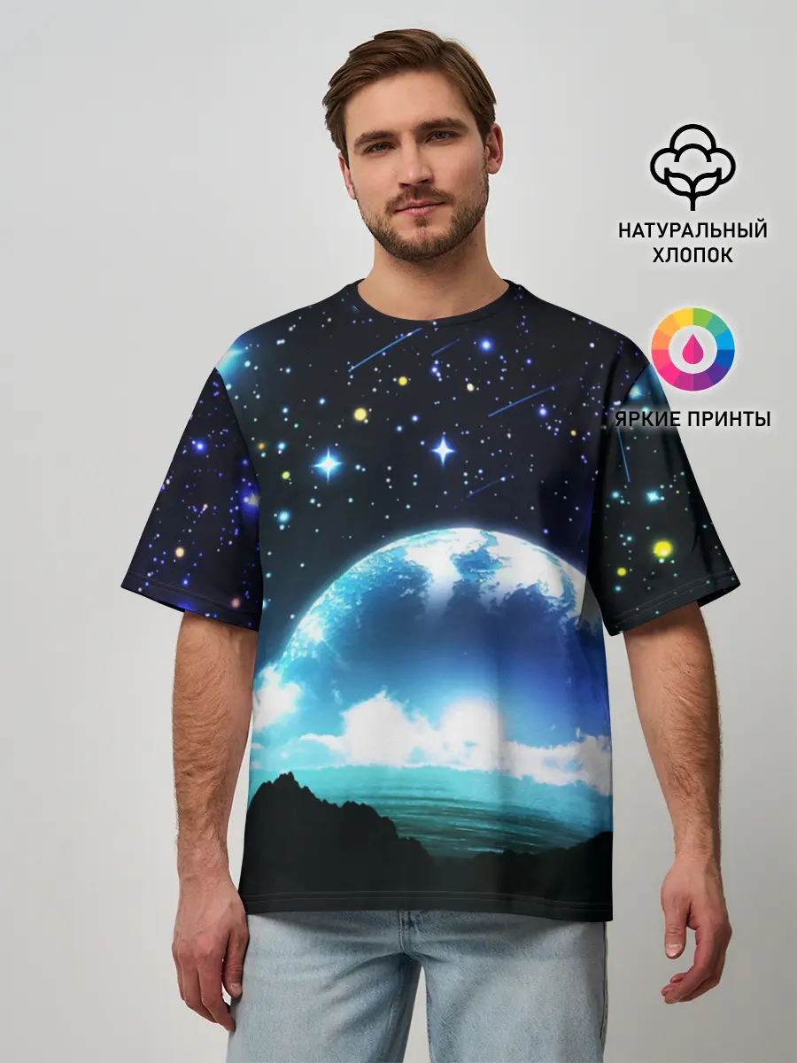 Мужская футболка оверсайз / ЛУНА