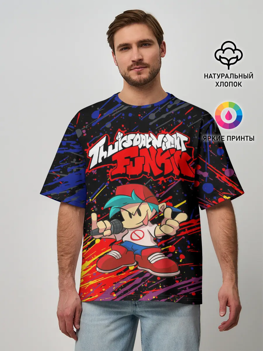 Мужская футболка оверсайз / Friday Night Funkin