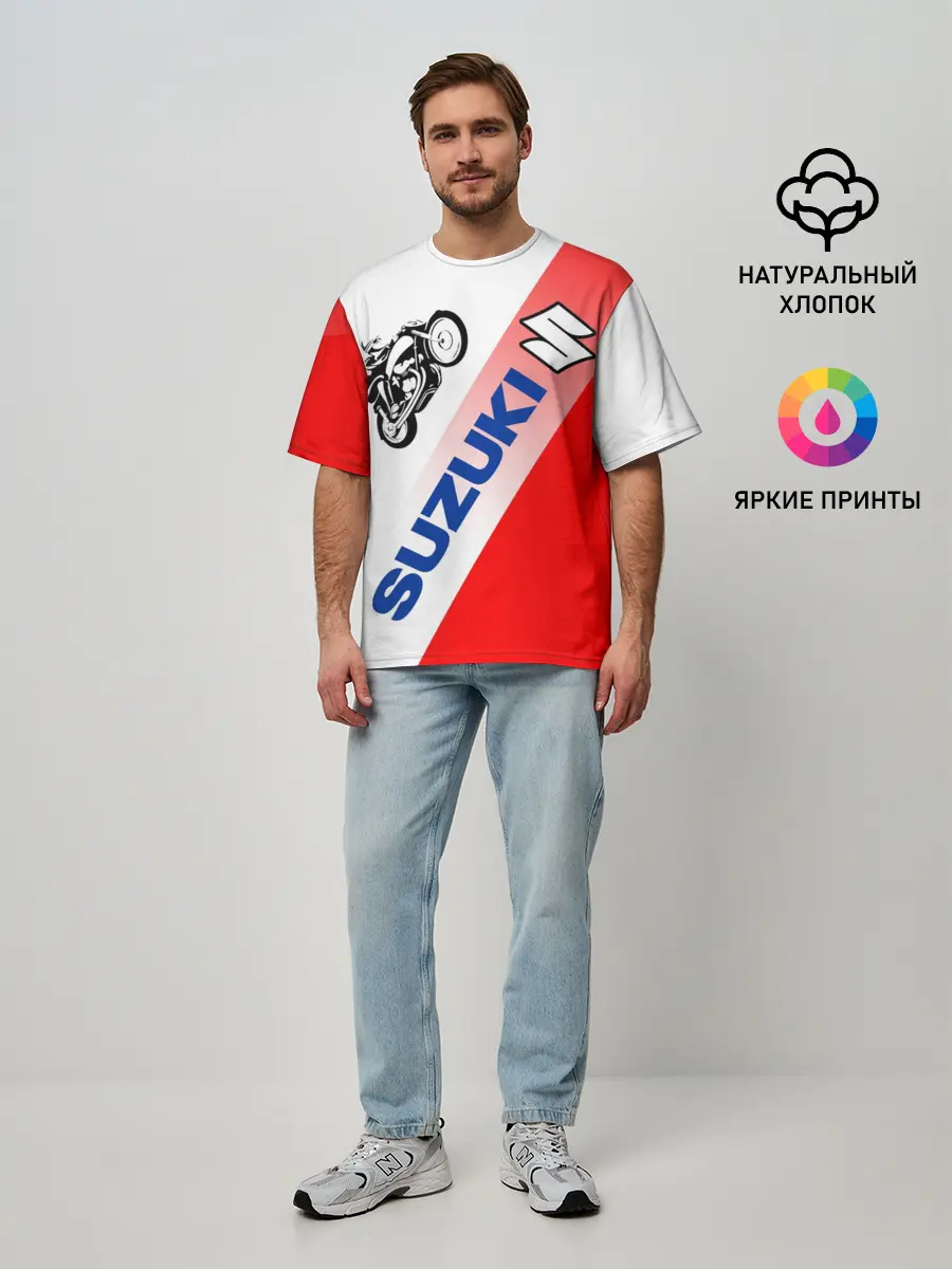 Мужская футболка оверсайз / SUZUKI / СУЗУКИ / RACING