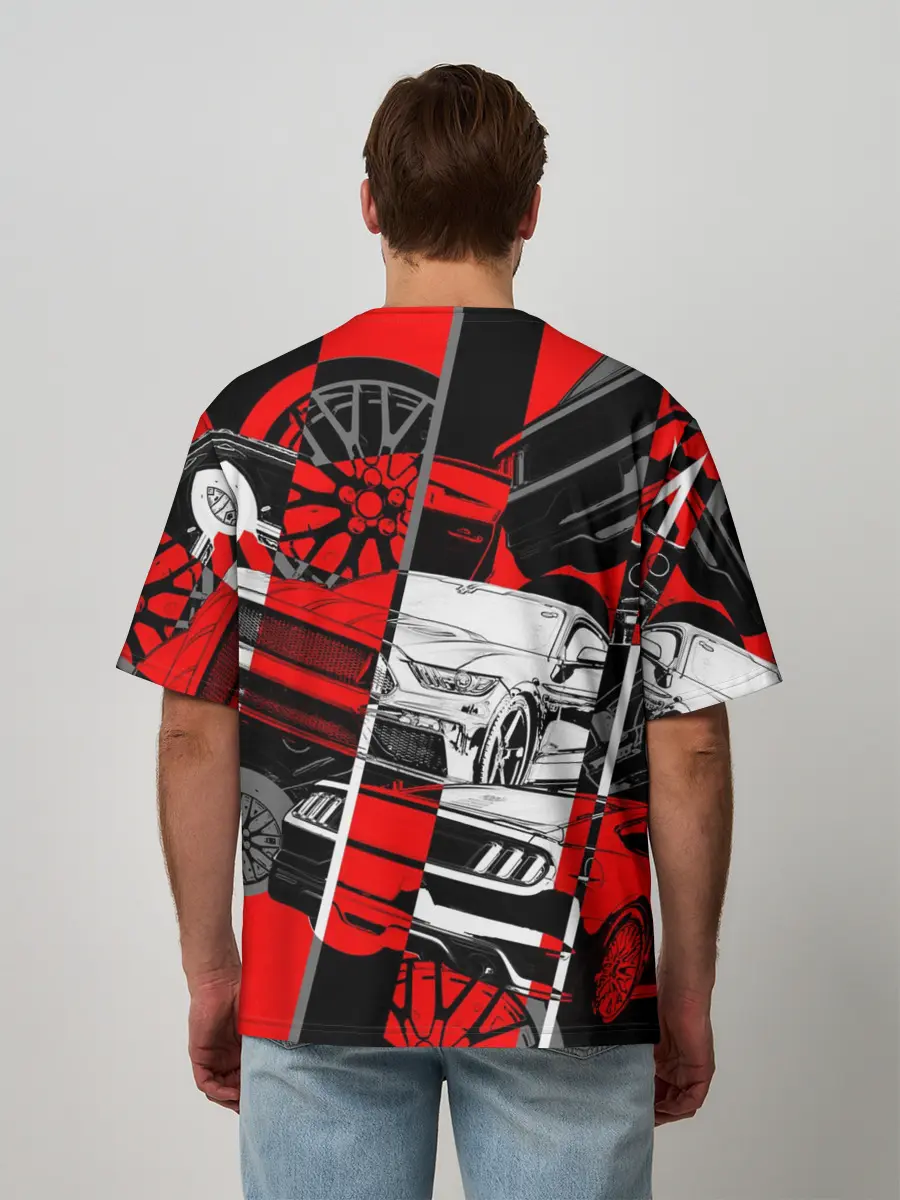 Мужская футболка оверсайз / Автомобили