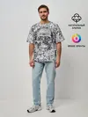 Мужская футболка оверсайз / Череп из ахегао