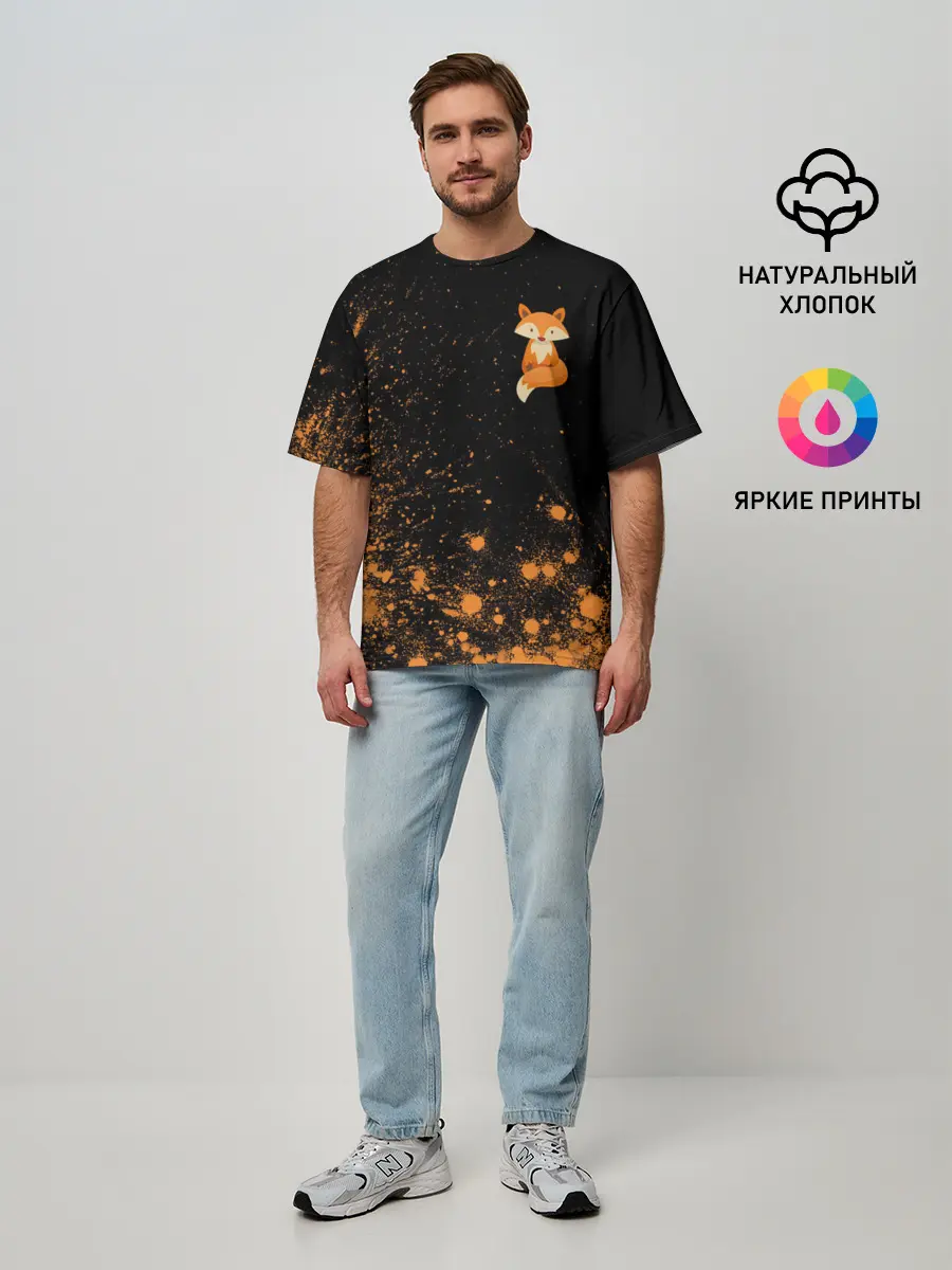 Мужская футболка оверсайз / Foxy - Paint