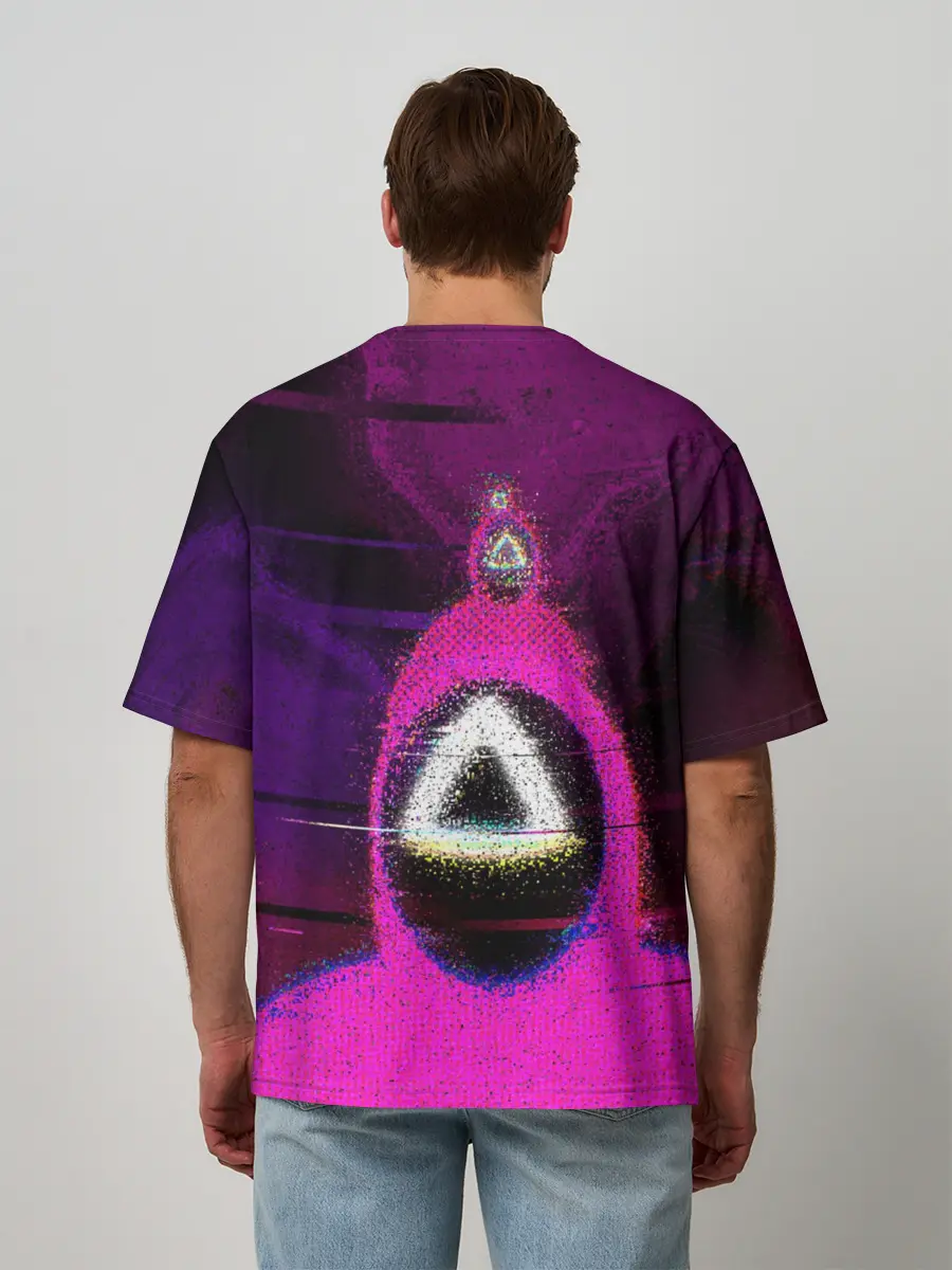 Мужская футболка оверсайз / Squid game glitch