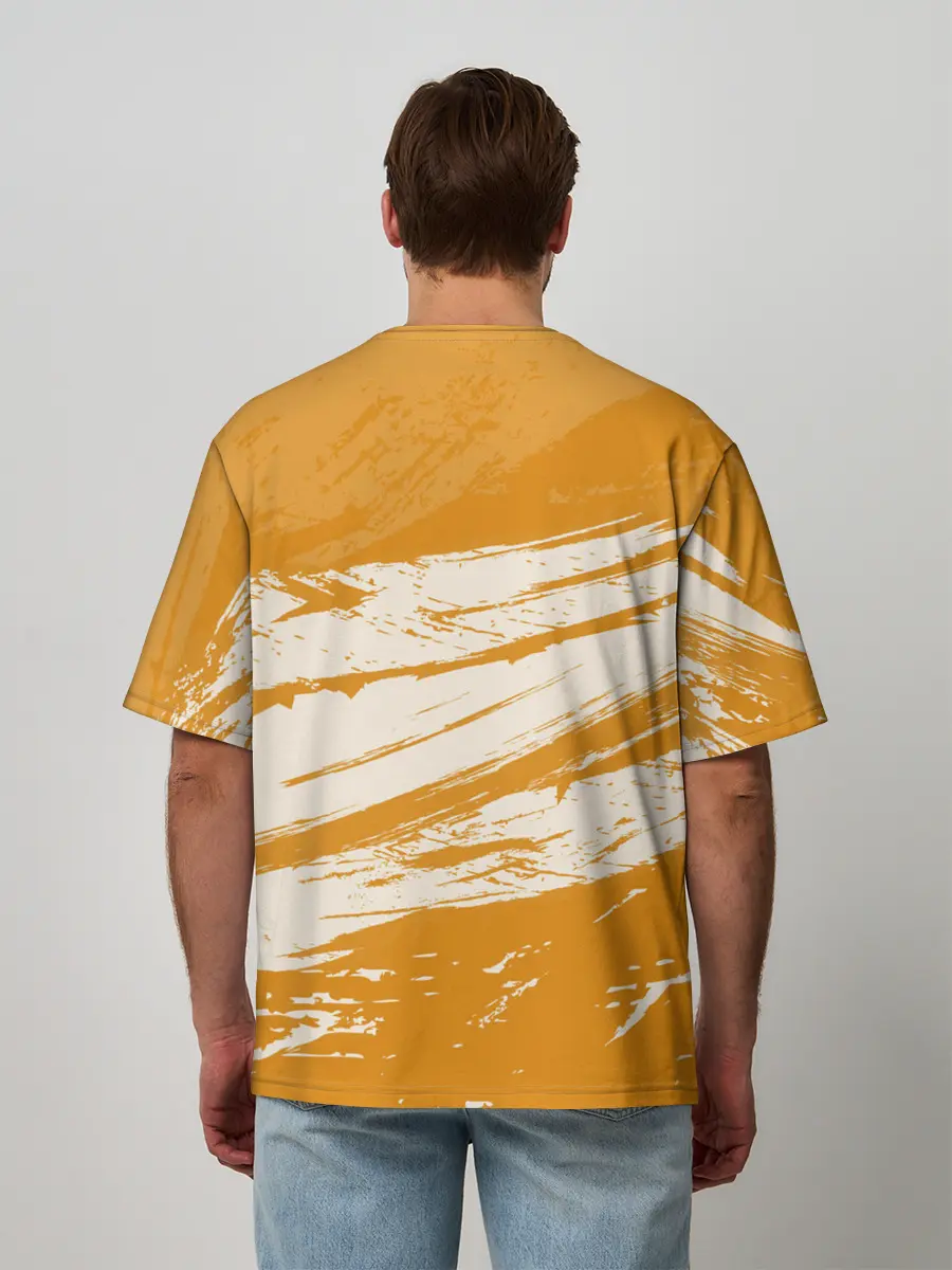 Мужская футболка оверсайз / Хвост Феи оранжевые тона