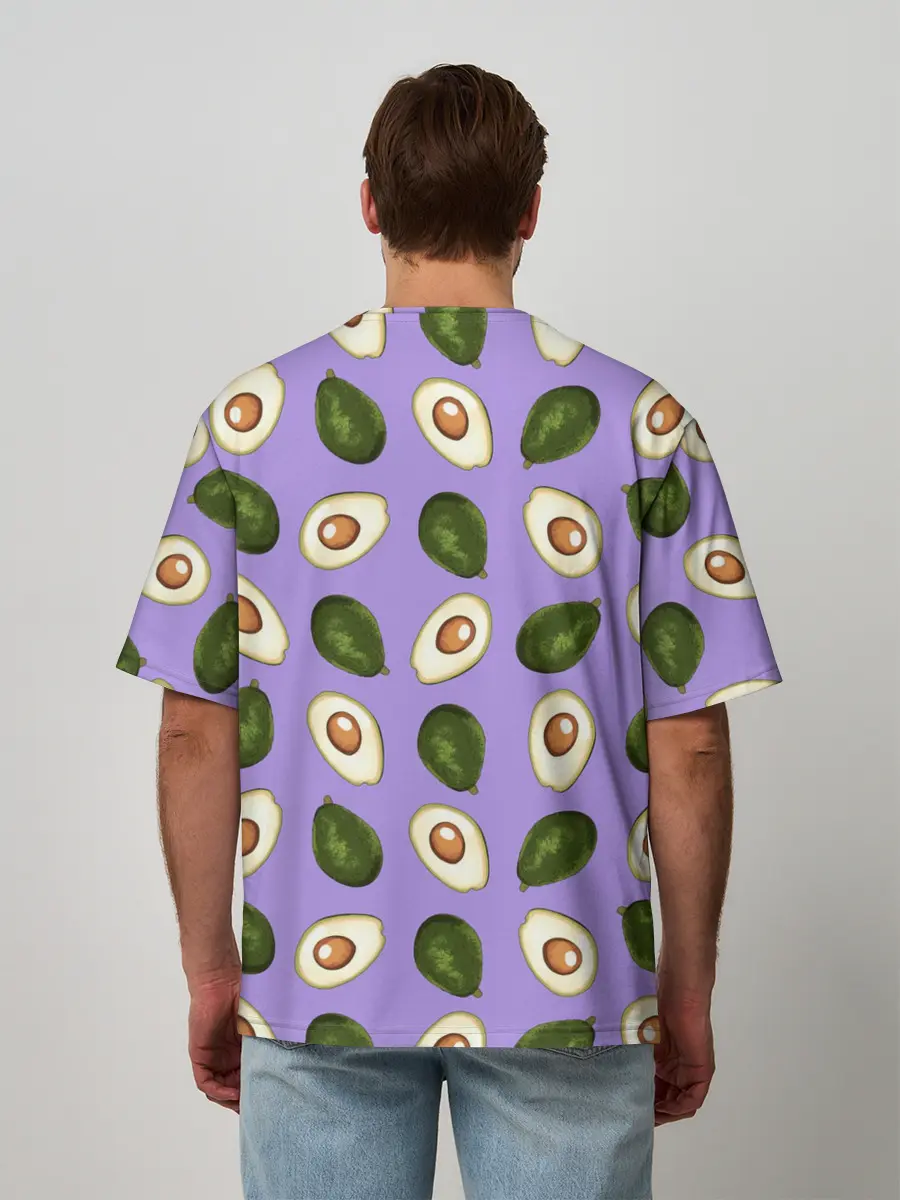 Мужская футболка оверсайз / Авокадо паттерн