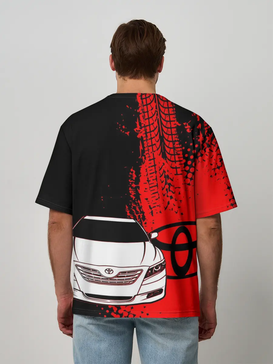 Мужская футболка оверсайз / Camry Toyota glitch