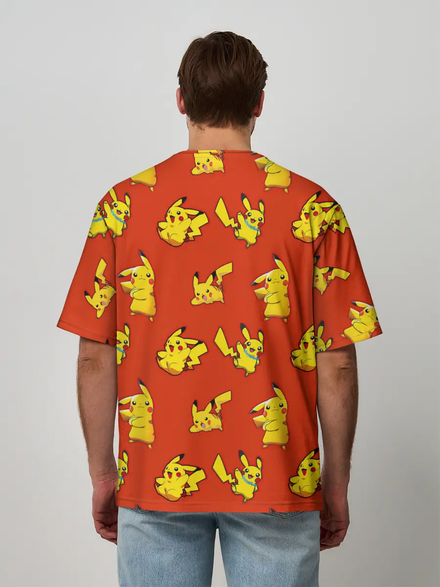 Мужская футболка оверсайз / Пикачу