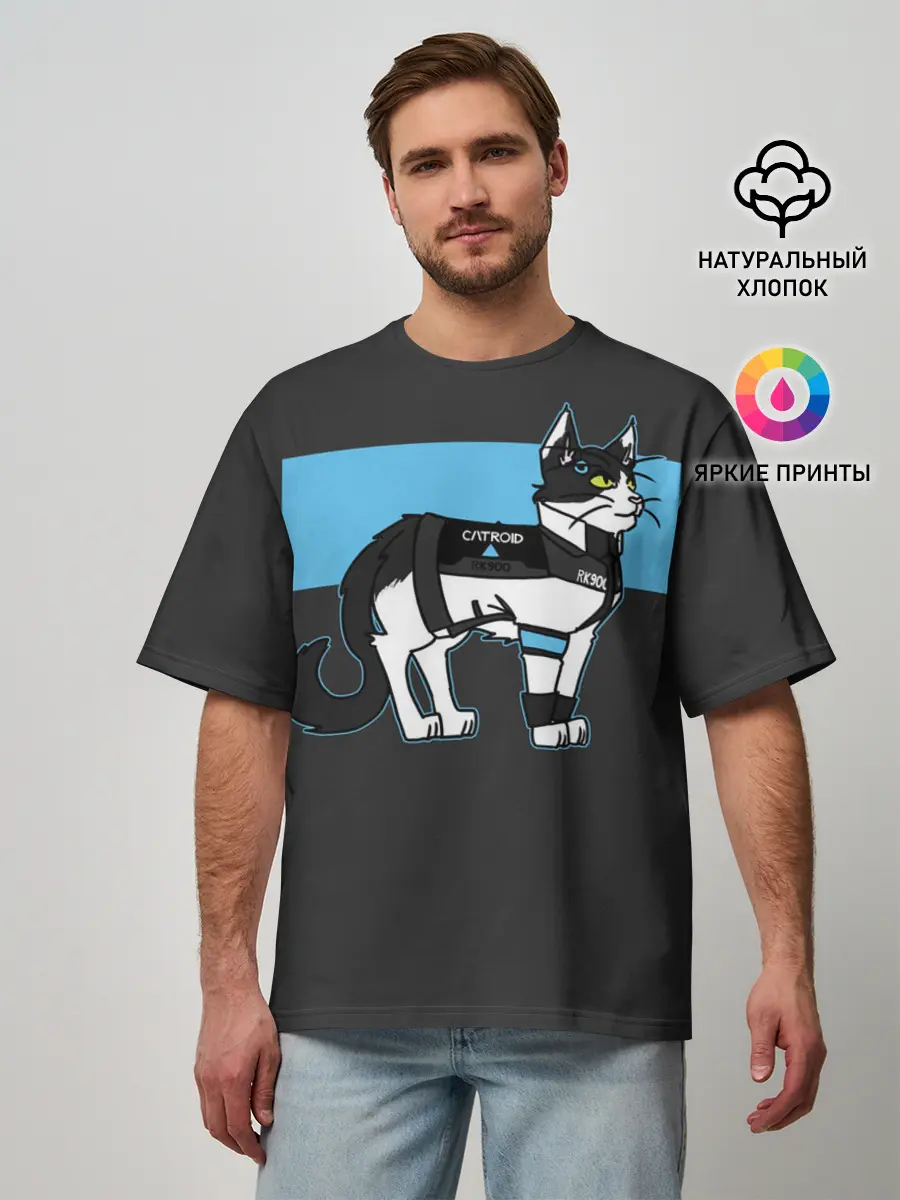 Мужская футболка оверсайз / CATROID RK900