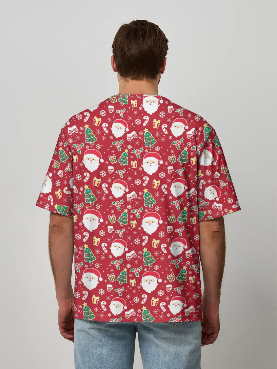 Мужская футболка оверсайз / Дед Мороз