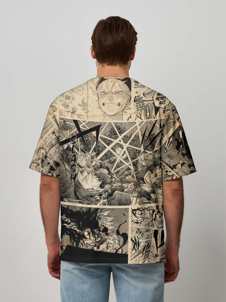 Мужская футболка оверсайз / Черный Клевер