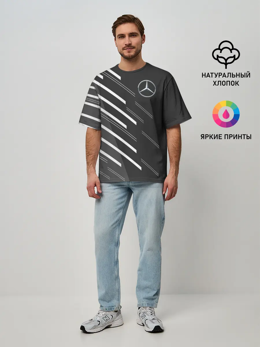 Мужская футболка оверсайз / MERCEDES BENZ SPORT