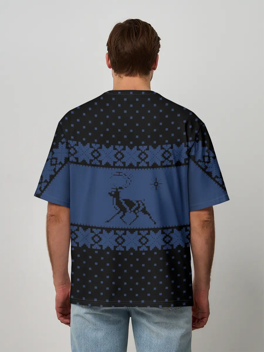 Мужская футболка оверсайз / Северный Олень