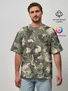 Мужская футболка оверсайз / Камуфляж с костями