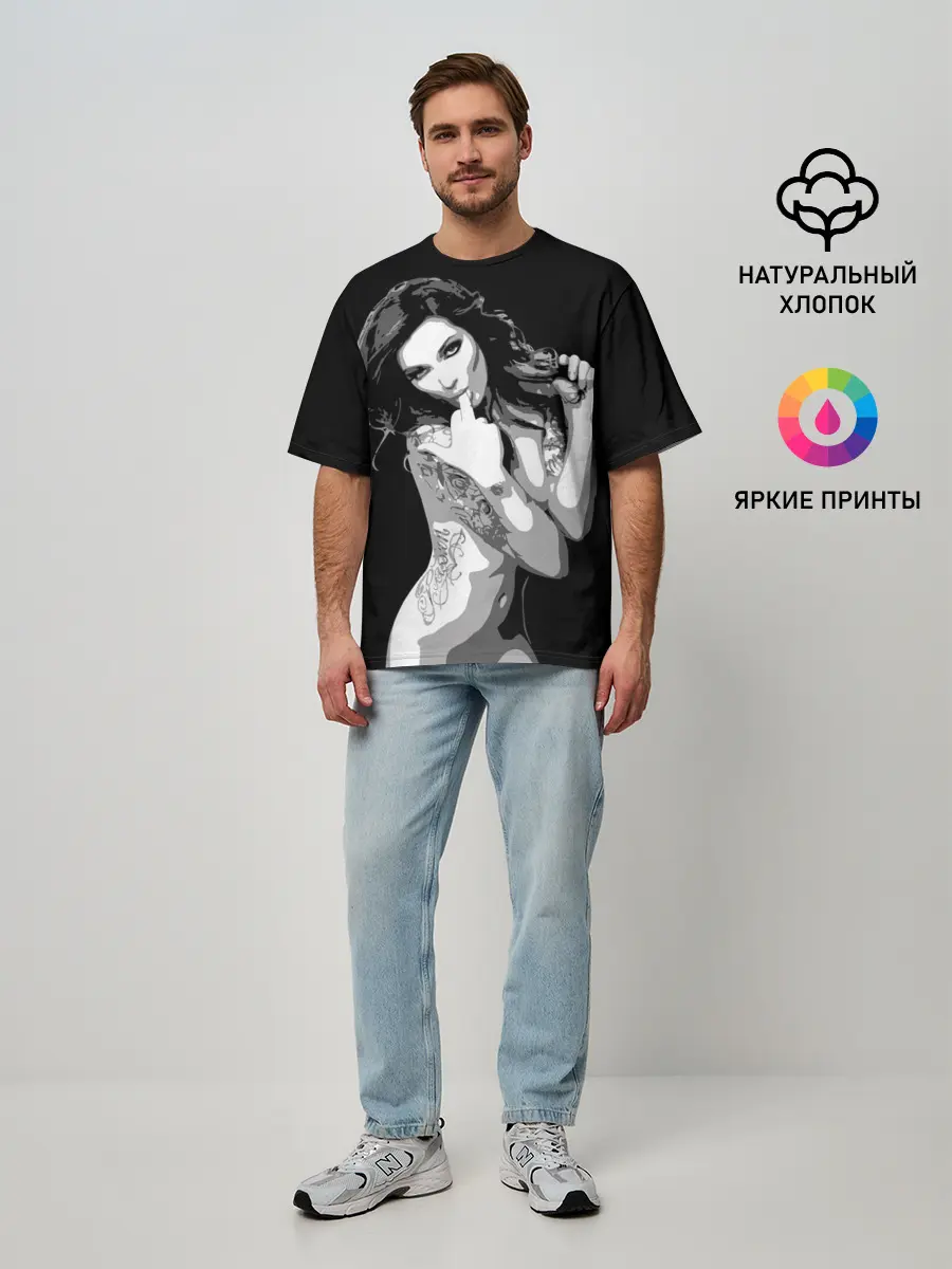 Мужская футболка оверсайз / Trap girl