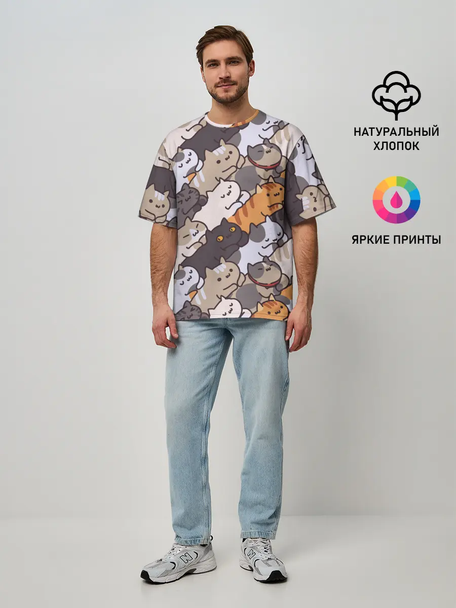 Мужская футболка оверсайз / Котомания