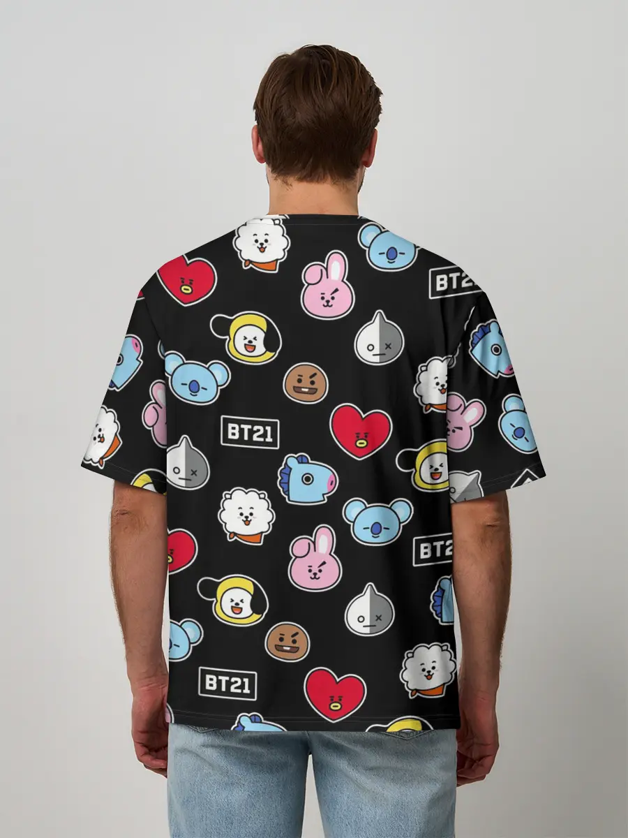 Мужская футболка оверсайз / BT21 | BTS | БТС | BANGTAN BOYS