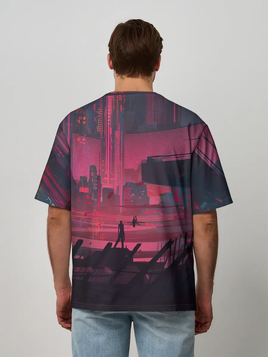 Мужская футболка оверсайз / Город Будущего