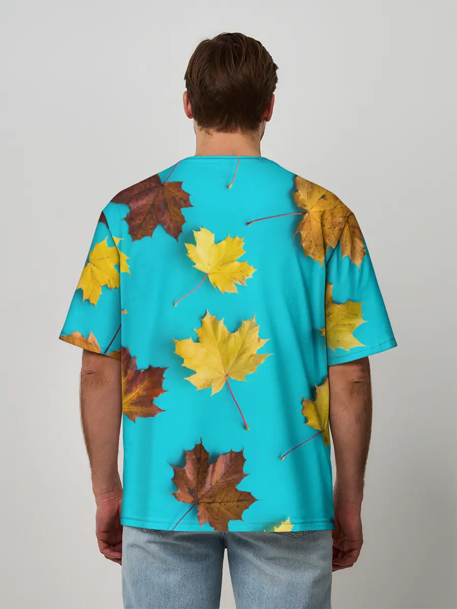 Мужская футболка оверсайз / Кленовый листочек