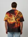Мужская футболка оверсайз / Феникс в огне