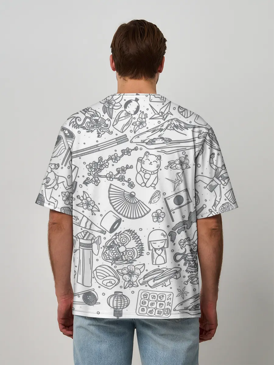 Мужская футболка оверсайз / Япония | Страна Восходящего Солнца