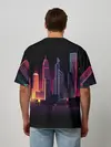 Мужская футболка оверсайз / Neon City