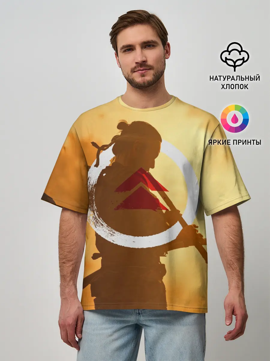 Мужская футболка оверсайз / Ghost of Tsushima | Jin Sakai