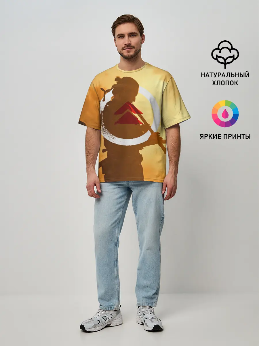 Мужская футболка оверсайз / Ghost of Tsushima | Jin Sakai