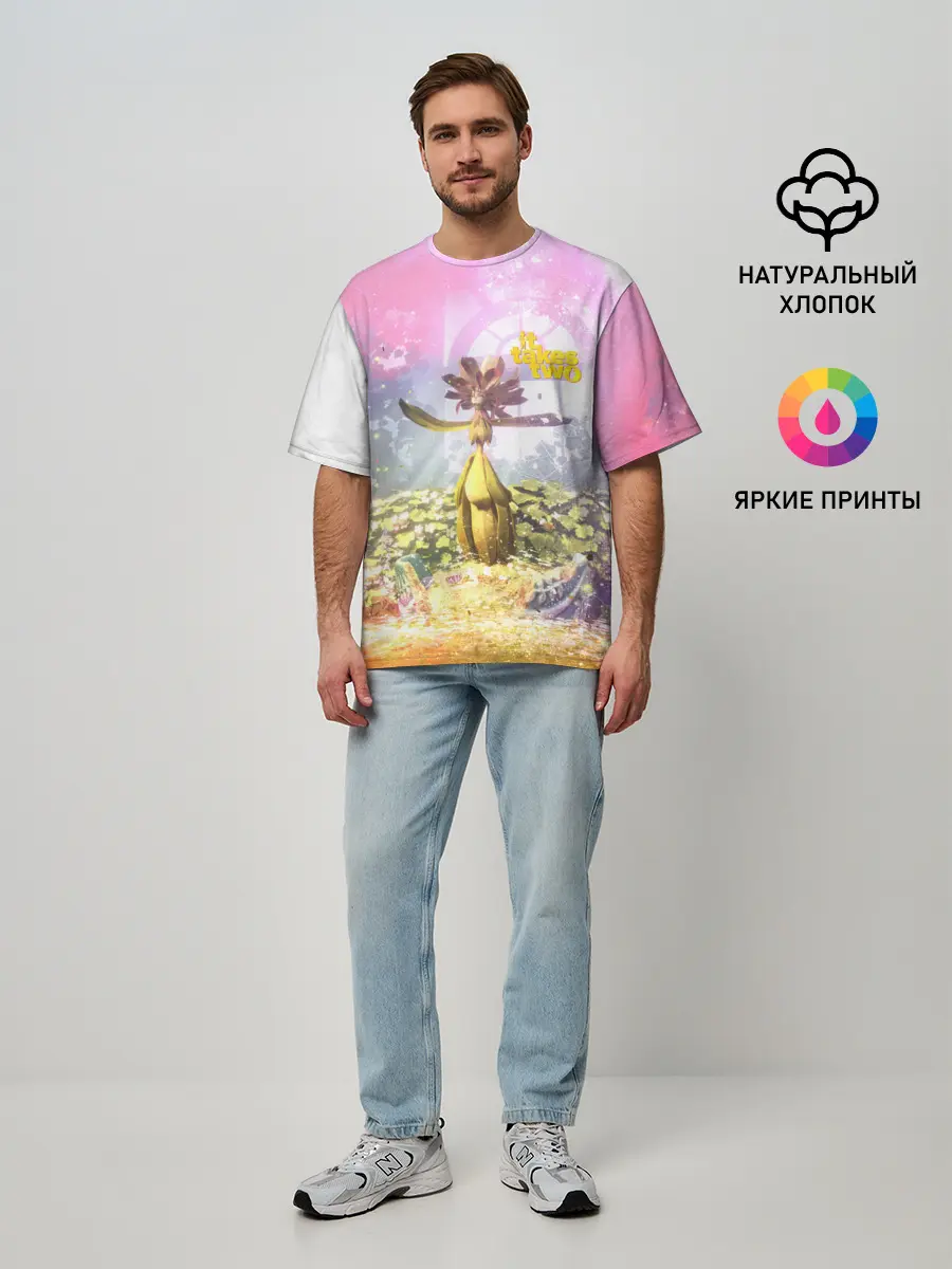 Мужская футболка оверсайз / It takes two | Радость