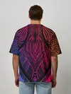 Мужская футболка оверсайз / Фиолетовый узор 3D
