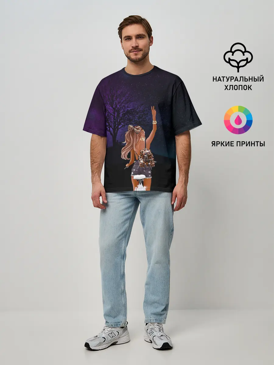 Мужская футболка оверсайз / Романтика