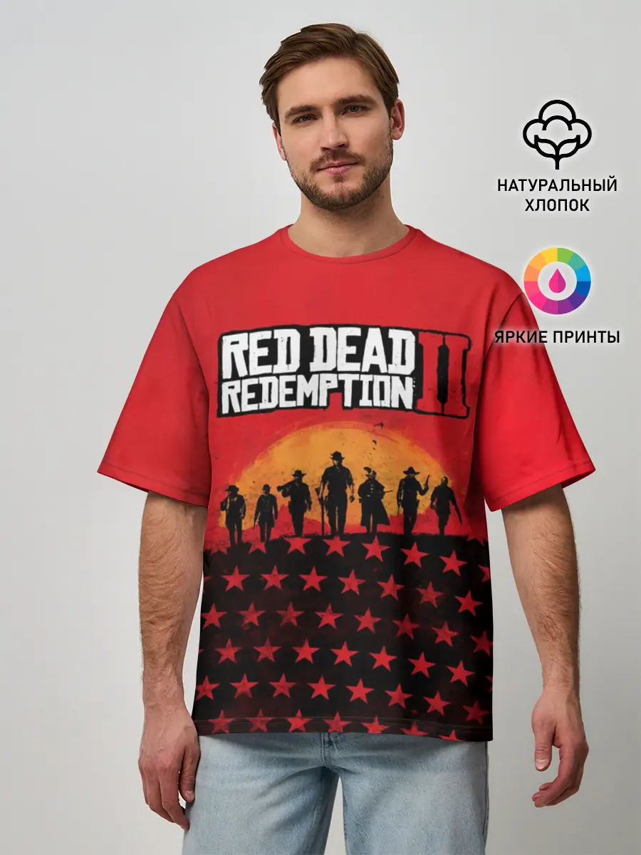 Мужская футболка оверсайз / Red Dead Redemption 2